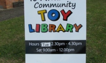 Toy library sign
